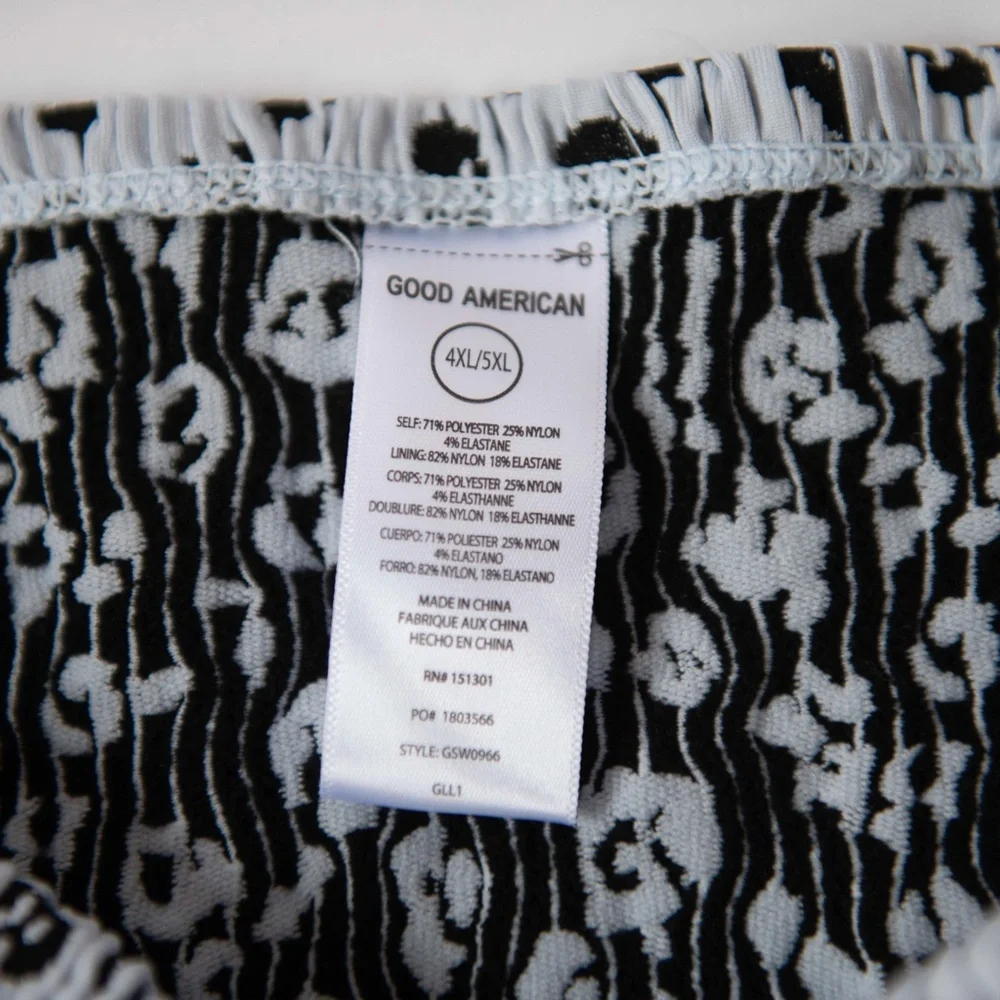Good American Always Fits Textured Leopard Mini Swim Skirt